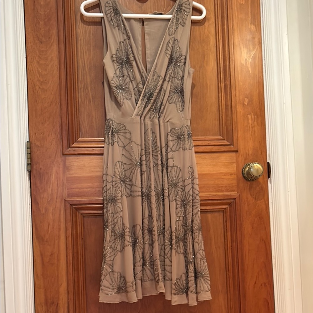 Elegant Tan Sleeveless Dress
